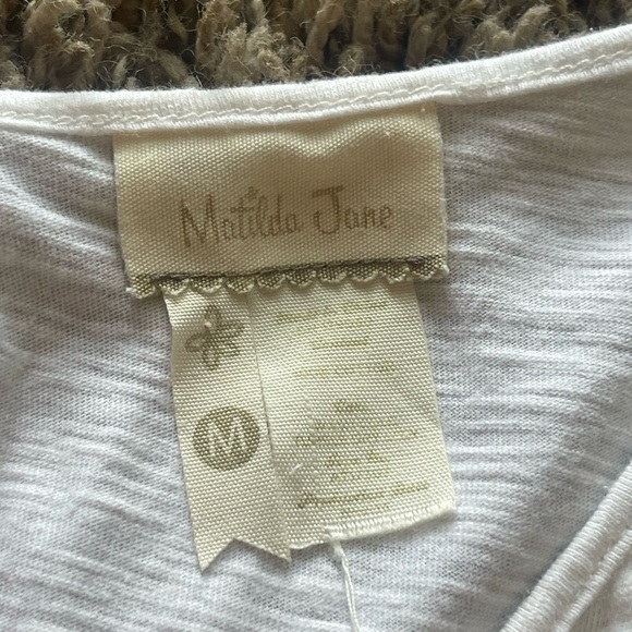 Matilda Jane white ruffle eyelet short sleeve peplum top - Picture 3 of 6